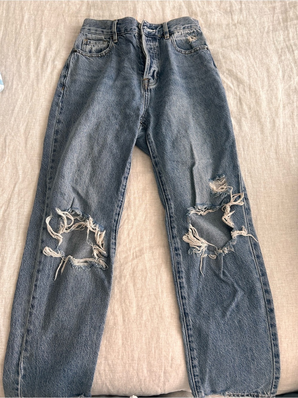 PacSun High-Rise Distressed Blue Jeans
